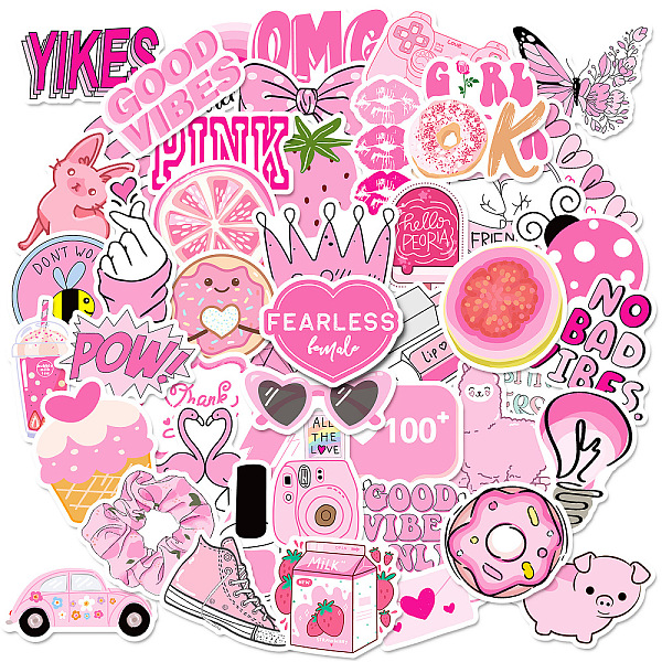PandaHall 50Pcs PVC Self-Adhesive Cartoon Stickers, Waterproof Decals for Kid's Art Craft, Pearl Pink, 30~60mm Plastic Mixed Shapes
PandaHall 50Pcs PVC Self-Adhesive Cartoon Stickers, Waterproof Decals for Kid's Art Craft, Pearl Pink, 30~60mm Plastic Mixed Shapes