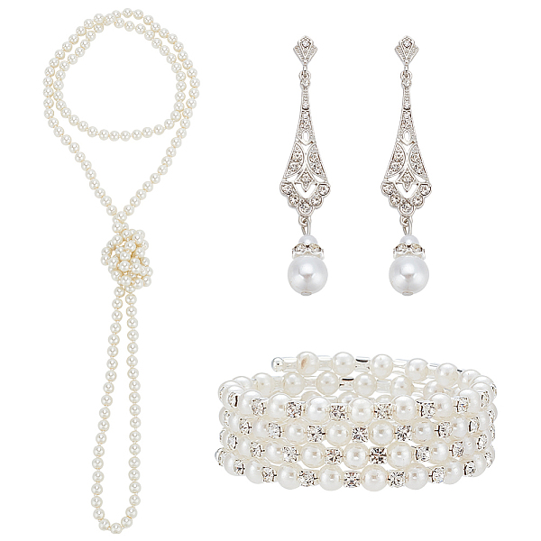 PandaHall ANATTASOUL Plastic Pearl Beaded Necklace & Wrap Bracelet & Teardrop Dangle Stud Earrings with Crystal Rhinestone, Alloy Jewelry...
PandaHall ANATTASOUL Plastic Pearl Beaded Necklace & Wrap Bracelet & Teardrop Dangle Stud Earrings with Crystal Rhinestone, Alloy Jewelry...