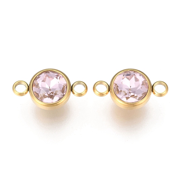 PandaHall K9 Glass Links Connectors, Faceted, with Golden Tone 304 Stainless Steel Findings, Ion Plating (IP), Flat Round, Light Rose..., Pink
PandaHall K9 Glass Links Connectors, Faceted, with Golden Tone 304 Stainless Steel Findings, Ion Plating (IP), Flat Round, Light Rose..., Pink