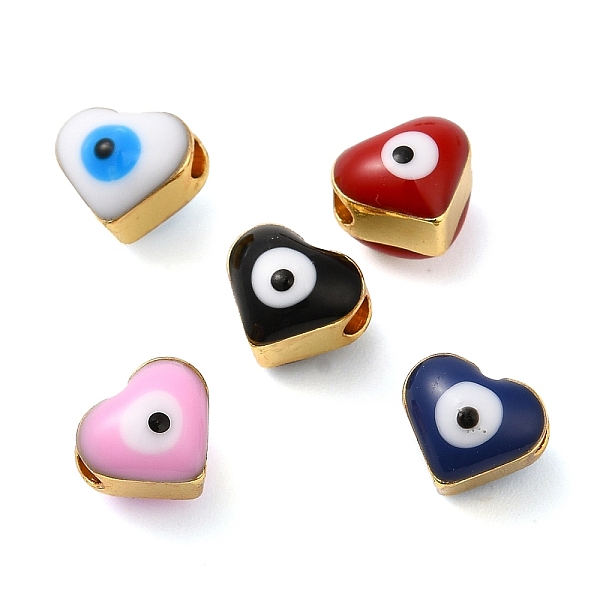 PandaHall Golden Tone Brass Enamel Beads, Cadmium Free & Lead Free, Long-Lasting Plated, Heart with Evil Eye, Mixed Color, 6x7x6mm, Hole..., Multicolor
PandaHall Golden Tone Brass Enamel Beads, Cadmium Free & Lead Free, Long-Lasting Plated, Heart with Evil Eye, Mixed Color, 6x7x6mm, Hole..., Multicolor