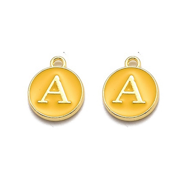 PandaHall Golden Plated Alloy Enamel Charms, Enamelled Sequins, Flat Round with Alphabet, Letter.A, Yellow, 14x12x2mm, Hole: 1.5mm...
PandaHall Golden Plated Alloy Enamel Charms, Enamelled Sequins, Flat Round with Alphabet, Letter.A, Yellow, 14x12x2mm, Hole: 1.5mm...