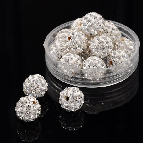PandaHall Pave Disco Ball Beads, Polymer Clay Rhinestone Beads, Round, PP13(1.9~2mm), 6 Rows Rhinestone, 10mm, Hole: 1.5mm, Crystal, PP13..., Clear
PandaHall Pave Disco Ball Beads, Polymer Clay Rhinestone Beads, Round, PP13(1.9~2mm), 6 Rows Rhinestone, 10mm, Hole: 1.5mm, Crystal, PP13..., Clear