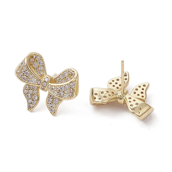 PandaHall Bowknot Brass Stud Earrings, with Clear Cubic Zirconia, Long-Lasting Plated, Lead Free & Cadmium Free, Real 18K Gold Plated...
PandaHall Bowknot Brass Stud Earrings, with Clear Cubic Zirconia, Long-Lasting Plated, Lead Free & Cadmium Free, Real 18K Gold Plated...