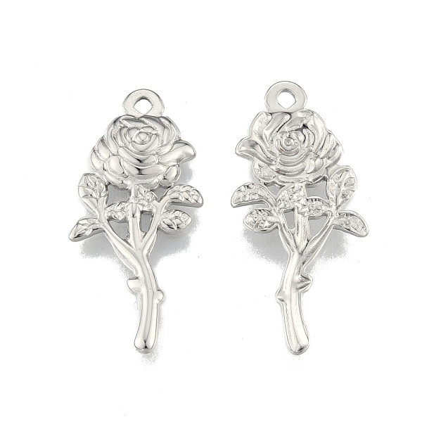 PandaHall 201 Stainless Steel Pendants, Rose, Stainless Steel Color, 30x13.5x2.5mm, Hole: 1.6mm 201 Stainless Steel Flower
PandaHall 201 Stainless Steel Pendants, Rose, Stainless Steel Color, 30x13.5x2.5mm, Hole: 1.6mm 201 Stainless Steel Flower