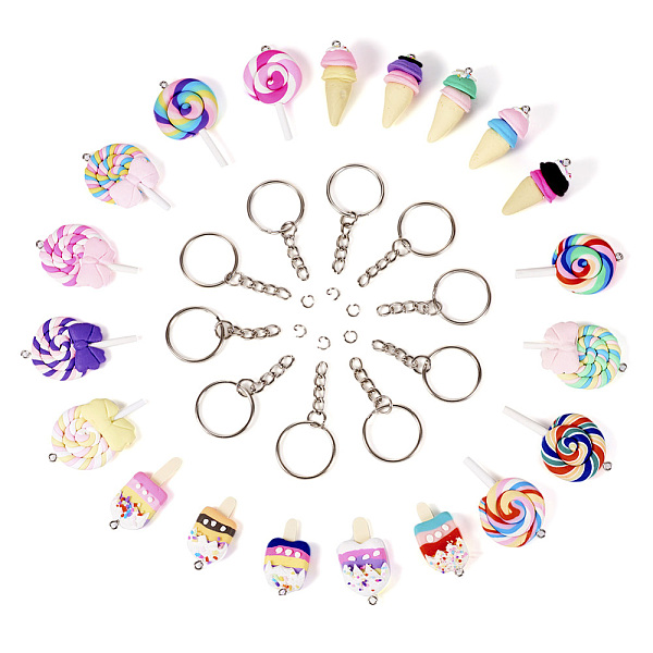 PandaHall DIY Keychain Kits, with Handmade Polymer Clay Pendants, with Iron Screw Eye Pin Peg Bails, with Iron Jump Rings and Iron Split Key..., Multicolor
PandaHall DIY Keychain Kits, with Handmade Polymer Clay Pendants, with Iron Screw Eye Pin Peg Bails, with Iron Jump Rings and Iron Split Key..., Multicolor