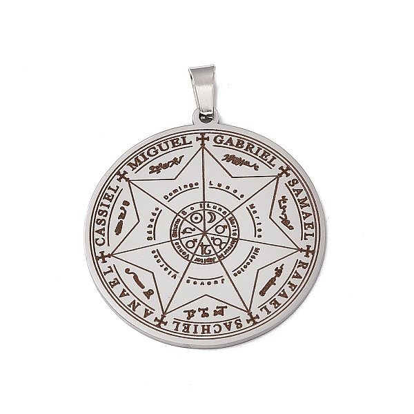 PandaHall 304 Stainless Steel Pendants, Flat Round with The Seven Archangels Charm, Stainless Steel Color, 38x35x1.5mm, Hole: 7.5x4mm 304...
PandaHall 304 Stainless Steel Pendants, Flat Round with The Seven Archangels Charm, Stainless Steel Color, 38x35x1.5mm, Hole: 7.5x4mm 304...