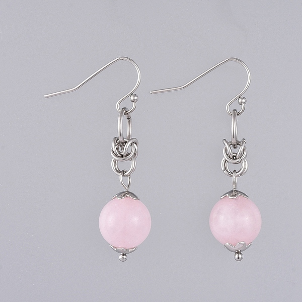 PandaHall Natural Rose Quartz Dangle Earrings, with 304 Stainless Steel Flower Bead Caps and 316 Surgical Stainless Steel Earring Hooks...
PandaHall Natural Rose Quartz Dangle Earrings, with 304 Stainless Steel Flower Bead Caps and 316 Surgical Stainless Steel Earring Hooks...