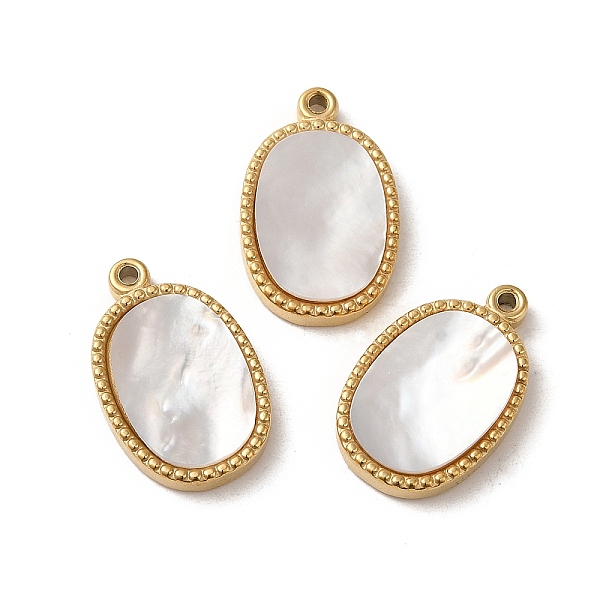 PandaHall 304 Stainless Steel with Shell Pendants, Oval Charms, Real 14K Gold Plated, 19.5x12x2.5mm, Hole: 1.2mm Shell Oval White
PandaHall 304 Stainless Steel with Shell Pendants, Oval Charms, Real 14K Gold Plated, 19.5x12x2.5mm, Hole: 1.2mm Shell Oval White