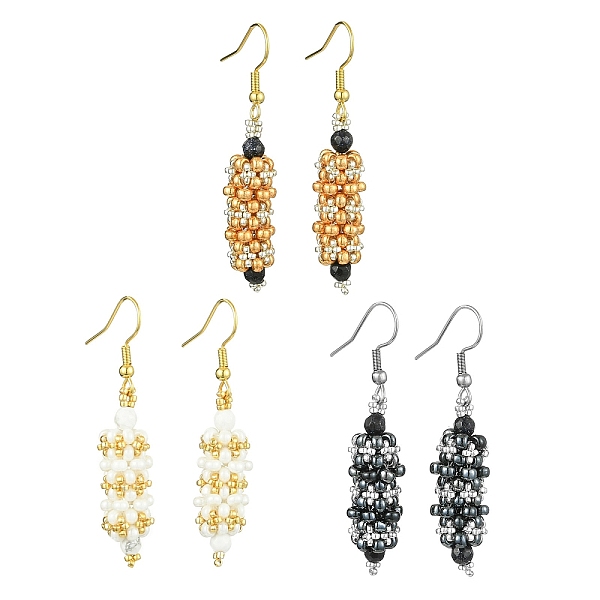 PandaHall 3 Pairs Oval Glass Seed Dangle Earrings, with Natural Howlite & Synthetic Blue Goldstone Beads, Mixed Color, 51.5x10.5mm Glass..., Multicolor
PandaHall 3 Pairs Oval Glass Seed Dangle Earrings, with Natural Howlite & Synthetic Blue Goldstone Beads, Mixed Color, 51.5x10.5mm Glass..., Multicolor