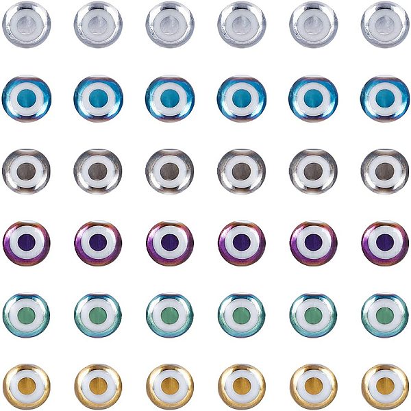 PandaHall Glass Beads, Round with Evil Eye Pattern, Mixed Color, 8x7.5mm, Hole: 1.2mm, 6 colors, 22pcs/color, 132pcs/box Glass Eye..., Multicolor
PandaHall Glass Beads, Round with Evil Eye Pattern, Mixed Color, 8x7.5mm, Hole: 1.2mm, 6 colors, 22pcs/color, 132pcs/box Glass Eye..., Multicolor