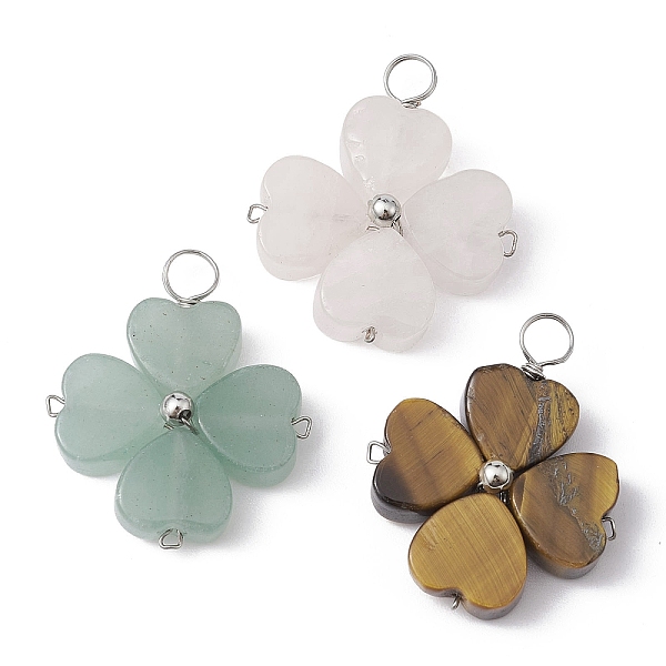PandaHall Natural & Synthetic Mixed Gemstone Pendants, Eco-Friendly Copper Wire Wrapped Clover Charms, Mixed Dyed and Undyed, Platinum...
PandaHall Natural & Synthetic Mixed Gemstone Pendants, Eco-Friendly Copper Wire Wrapped Clover Charms, Mixed Dyed and Undyed, Platinum...