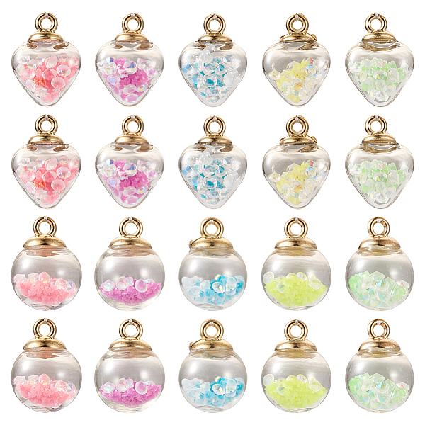 PandaHall 50Pcs 10 Styles Glow in the Dark Luminous Glass Globe Pendants, with Glass Rhinestone Inside and Golden Pendant Bails, Round &..., Multicolor
PandaHall 50Pcs 10 Styles Glow in the Dark Luminous Glass Globe Pendants, with Glass Rhinestone Inside and Golden Pendant Bails, Round &..., Multicolor