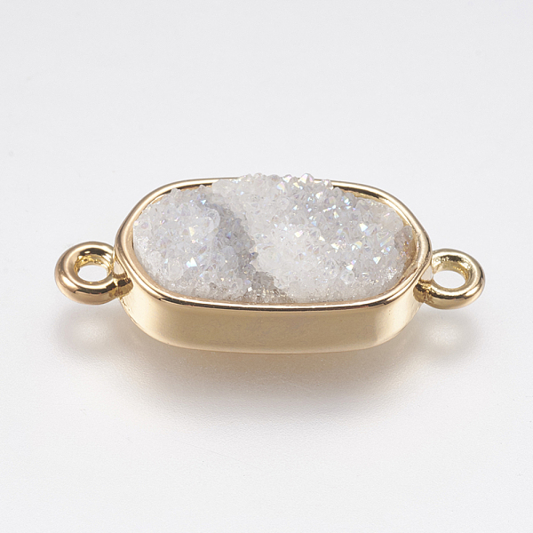 PandaHall Electroplated Natural Druzy Agate Links connectors, with Golden Tone Brass Findings, Oval, Rainbow Plated, 10x24x6mm, Hole: 1mm...
PandaHall Electroplated Natural Druzy Agate Links connectors, with Golden Tone Brass Findings, Oval, Rainbow Plated, 10x24x6mm, Hole: 1mm...