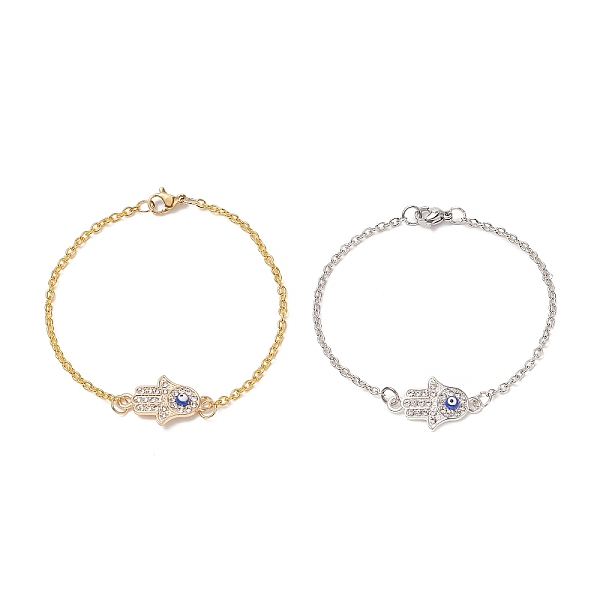 PandaHall 2Pcs 2 Color Crystal Rhinestone Hamsa Hand with Evil Eye Link Bracelet, Alloy Jewelry for Women, Platinum & Golden, 7-1/2 inch..., Clear
PandaHall 2Pcs 2 Color Crystal Rhinestone Hamsa Hand with Evil Eye Link Bracelet, Alloy Jewelry for Women, Platinum & Golden, 7-1/2 inch..., Clear