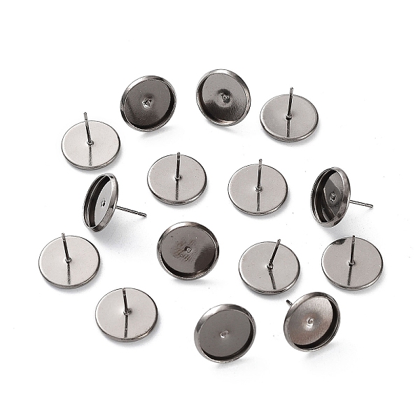 PandaHall Brass Ear Studs Settings, Lead Free & Cadmium Free & Nickel Free, Gunmetal, Tray: 12mm, 12mm, Pin: 0.7mm Brass Round
PandaHall Brass Ear Studs Settings, Lead Free & Cadmium Free & Nickel Free, Gunmetal, Tray: 12mm, 12mm, Pin: 0.7mm Brass Round