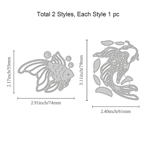 PandaHall GLOBLELAND 2pcs Goldfish Metal Cutting Dies Koi Carbon Steel Die Cuts Stencil Template Moulds for Scrapbook Embossing Album Paper...
PandaHall GLOBLELAND 2pcs Goldfish Metal Cutting Dies Koi Carbon Steel Die Cuts Stencil Template Moulds for Scrapbook Embossing Album Paper...