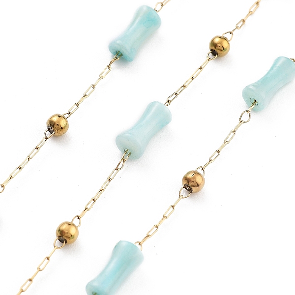 PandaHall Handmade Bamboo Shape Natural Shell Beaded Chains, with Ion Plating(IP) 304 Stainless Steel Paperclip Chains, Unwelded, Real 18K...
PandaHall Handmade Bamboo Shape Natural Shell Beaded Chains, with Ion Plating(IP) 304 Stainless Steel Paperclip Chains, Unwelded, Real 18K...