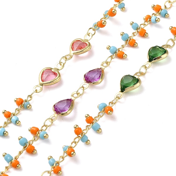 PandaHall Heart Brass Glass Link Chains, with Seed Beads, Real 18K Gold Plated, Soldered, with Spools, Long-Lasting Plated, Mixed Color..., Multicolor
PandaHall Heart Brass Glass Link Chains, with Seed Beads, Real 18K Gold Plated, Soldered, with Spools, Long-Lasting Plated, Mixed Color..., Multicolor