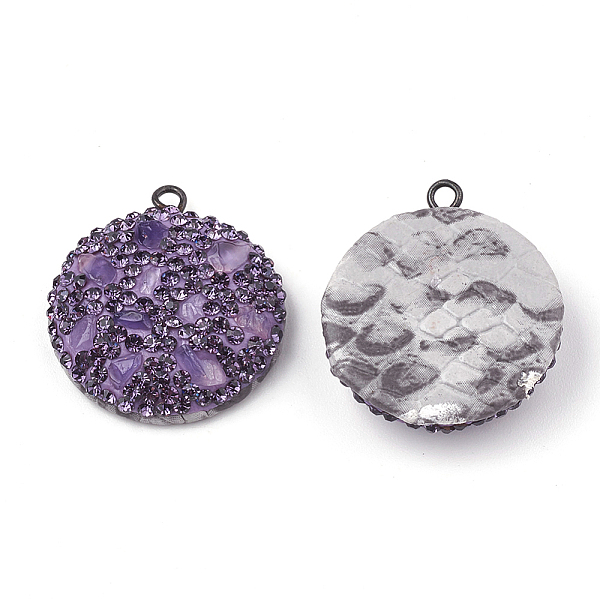 PandaHall Polymer Clay Rhinestone Pendants, with Gemstone Chip and PU Leather, Half Round, Medium Purple, 26x23x8mm, Hole: 1.5mm Polymer...
PandaHall Polymer Clay Rhinestone Pendants, with Gemstone Chip and PU Leather, Half Round, Medium Purple, 26x23x8mm, Hole: 1.5mm Polymer...