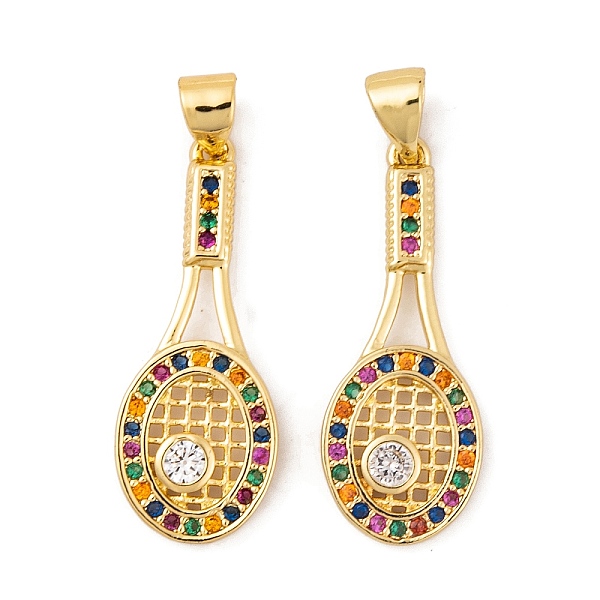 PandaHall Brass Micro Pave Cubic Zirconia Pendants, Real 18K Gold Plated Tennis Racket Charms, Colorful, 26x10x2mm, Hole: 5.2x3.6mm...
PandaHall Brass Micro Pave Cubic Zirconia Pendants, Real 18K Gold Plated Tennis Racket Charms, Colorful, 26x10x2mm, Hole: 5.2x3.6mm...