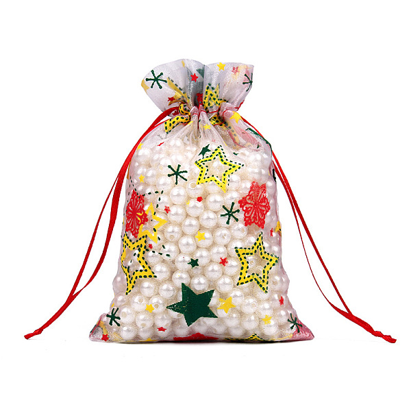 PandaHall Christmas Theme Rectangle Printed Organza Drawstring Bags, with Glitter Powder, white, Star Pattern, 15x10cm Organza Star White
PandaHall Christmas Theme Rectangle Printed Organza Drawstring Bags, with Glitter Powder, white, Star Pattern, 15x10cm Organza Star White