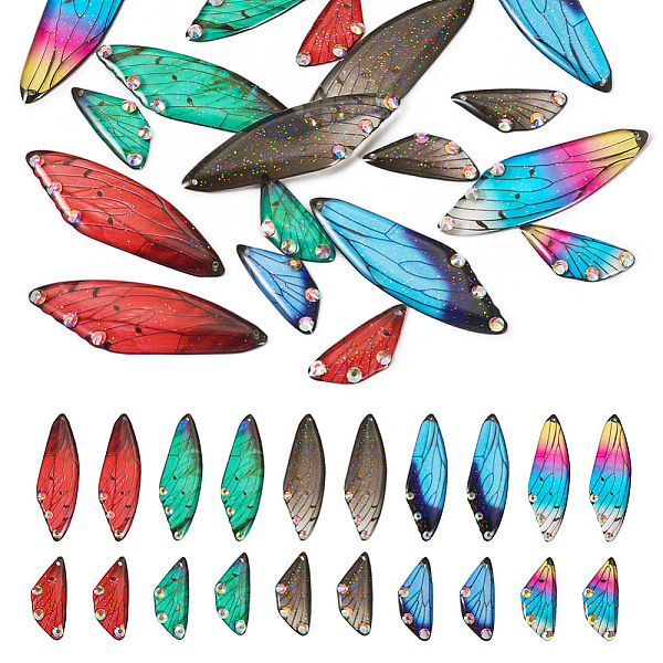 PandaHall 5 Sets 5 Colors Transparent Resin Pendants, Wing Charms with Glitter Powder and Rhinestone, Mixed Color, 29~58x12.5~18.5x2~2.5mm..., Multicolor
PandaHall 5 Sets 5 Colors Transparent Resin Pendants, Wing Charms with Glitter Powder and Rhinestone, Mixed Color, 29~58x12.5~18.5x2~2.5mm..., Multicolor