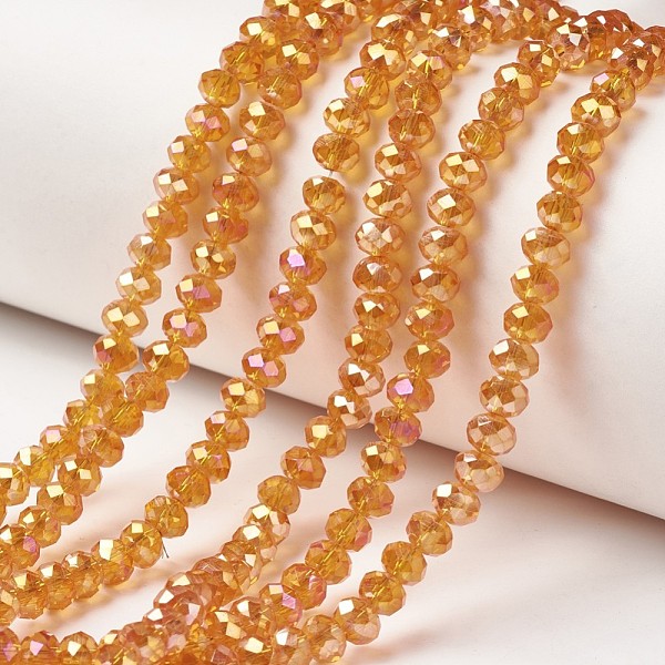 PandaHall Electroplate Transparent Glass Beads Strands, Full Rainbow Plated, Faceted, Rondelle, Sandy Brown, 6x5mm, Hole: 1mm, about...
PandaHall Electroplate Transparent Glass Beads Strands, Full Rainbow Plated, Faceted, Rondelle, Sandy Brown, 6x5mm, Hole: 1mm, about...