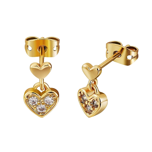 PandaHall Clear Cubic Zirconia Heart Dangle Stud Earrings, Brass Earrings for Women, Golden, 10x4mm, Pin: 0.8mm Cubic Zirconia Heart Clear
PandaHall Clear Cubic Zirconia Heart Dangle Stud Earrings, Brass Earrings for Women, Golden, 10x4mm, Pin: 0.8mm Cubic Zirconia Heart Clear