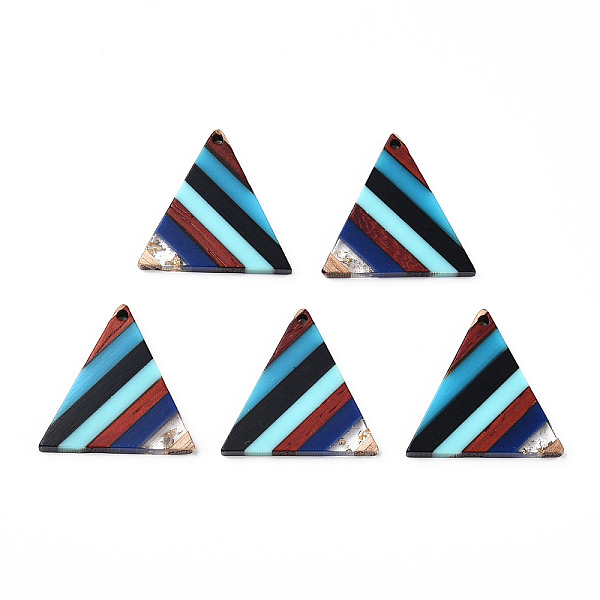 PandaHall Resin & Walnut Wood Pendants, with Gold Foil, Triangle Charms, Cyan, 26.5x28x3.5mm, Hole: 1.8mm Resin+Wood Triangle Cyan
PandaHall Resin & Walnut Wood Pendants, with Gold Foil, Triangle Charms, Cyan, 26.5x28x3.5mm, Hole: 1.8mm Resin+Wood Triangle Cyan