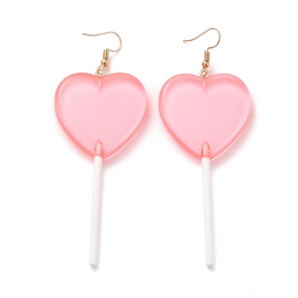 PandaHall Transparent Heart-shape Lollipop Dangle Earrings for Women, Candy Color Simulation Food Drop Earrings, Golden, Pink, 97~99mm, Pin...
PandaHall Transparent Heart-shape Lollipop Dangle Earrings for Women, Candy Color Simulation Food Drop Earrings, Golden, Pink, 97~99mm, Pin...
