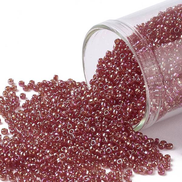 PandaHall TOHO Round Seed Beads, Japanese Seed Beads, (165C) Transparent AB Ruby, 15/0, 1.5mm, Hole: 0.7mm, about 3000pcs/10g Glass Red
PandaHall TOHO Round Seed Beads, Japanese Seed Beads, (165C) Transparent AB Ruby, 15/0, 1.5mm, Hole: 0.7mm, about 3000pcs/10g Glass Red