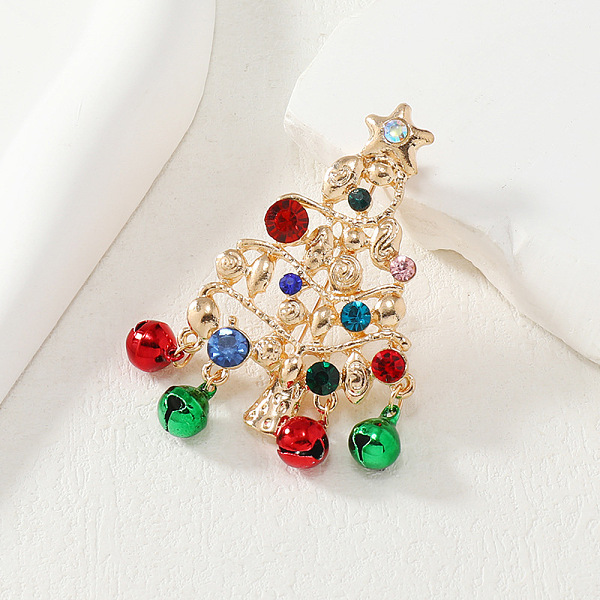 PandaHall Christmas Tree Alloy Rhinestone Broochs, with Bell Pendants, Golden, 55x37mm Alloy+Rhinestone Christmas Tree
PandaHall Christmas Tree Alloy Rhinestone Broochs, with Bell Pendants, Golden, 55x37mm Alloy+Rhinestone Christmas Tree