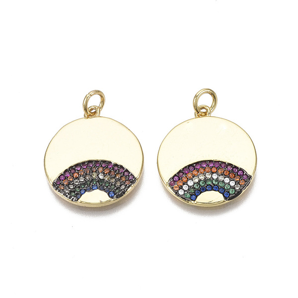 PandaHall Brass Micro Pave Cubic Zirconia Pendants, with Jump Ring, Nickel Free, Flat Round with rainbow, Colorful, Real 18K Gold Plated...
PandaHall Brass Micro Pave Cubic Zirconia Pendants, with Jump Ring, Nickel Free, Flat Round with rainbow, Colorful, Real 18K Gold Plated...