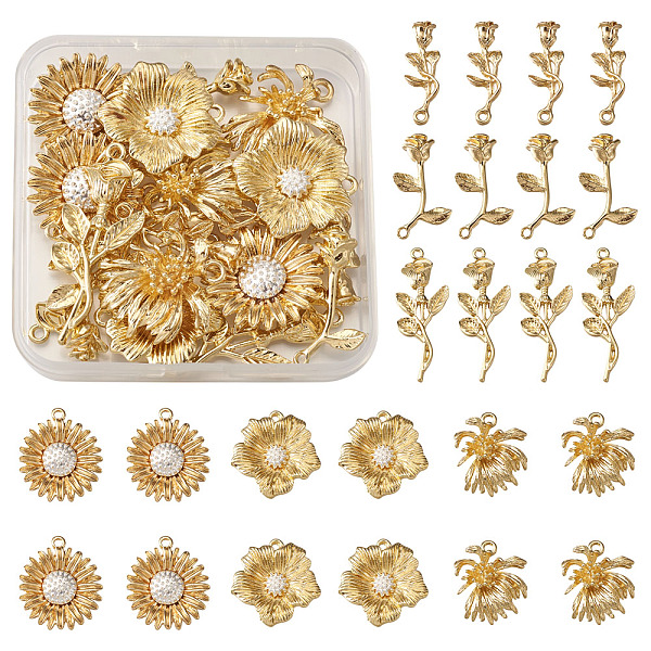 PandaHall Alloy Pendants, Rose & Flower ,Light Gold, 29x16x7mm, Hole: 1.6mm, 24pcs/box Alloy Flower
PandaHall Alloy Pendants, Rose & Flower ,Light Gold, 29x16x7mm, Hole: 1.6mm, 24pcs/box Alloy Flower