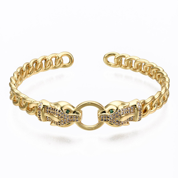 PandaHall Brass Micro Pave Cubic Zirconia Cuff Bangles, Nickel Free, Door Knocker, Green, Real 16K Gold Plated, Inner Diameter: 2-1/4x1-7/8...
PandaHall Brass Micro Pave Cubic Zirconia Cuff Bangles, Nickel Free, Door Knocker, Green, Real 16K Gold Plated, Inner Diameter: 2-1/4x1-7/8...