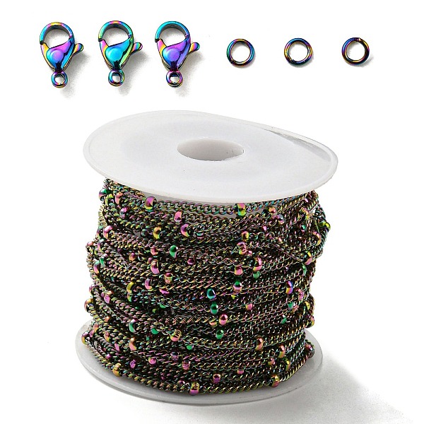 PandaHall DIY Chain Jewelry Set Making Kit, Including Rainbow Color Ion Plating(IP) 304 Stainless Steel 5M Satellite Chains & 10Pcs Clasps &...
PandaHall DIY Chain Jewelry Set Making Kit, Including Rainbow Color Ion Plating(IP) 304 Stainless Steel 5M Satellite Chains & 10Pcs Clasps &...