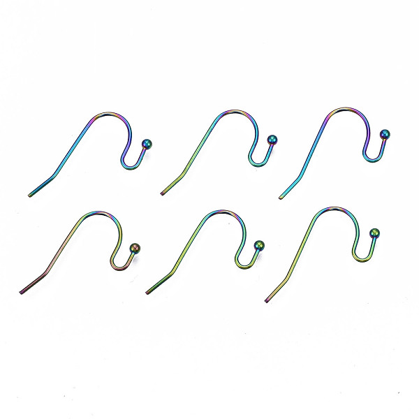 PandaHall 304 Stainless Steel Earring Hooks, Ear Wire, Rainbow Color, 20~21x15mm, Hole: 2mm, 21 Gauge, Pin: 0.7mm 304 Stainless Steel
PandaHall 304 Stainless Steel Earring Hooks, Ear Wire, Rainbow Color, 20~21x15mm, Hole: 2mm, 21 Gauge, Pin: 0.7mm 304 Stainless Steel