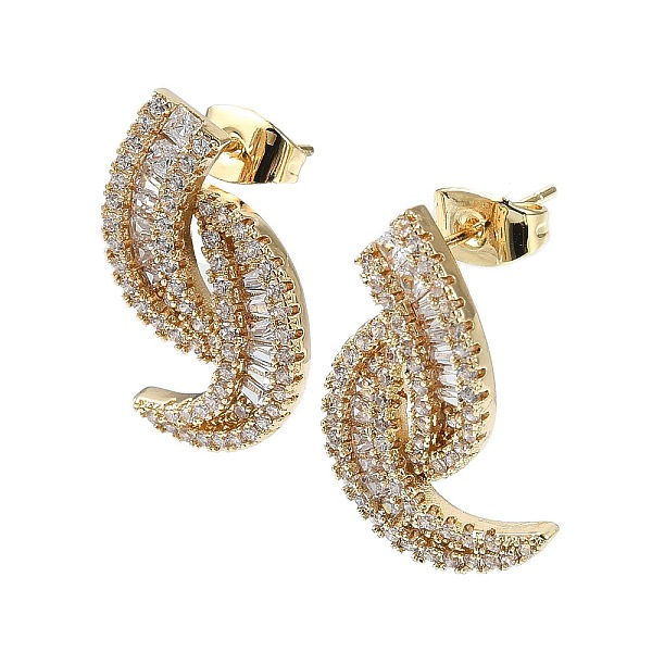 PandaHall Double Horn Shape Brass Micro Pave Cubic Zirconia Stud Earrings, Long-Lasting Plated, Golden, 22x14mm Cubic Zirconia Horn
PandaHall Double Horn Shape Brass Micro Pave Cubic Zirconia Stud Earrings, Long-Lasting Plated, Golden, 22x14mm Cubic Zirconia Horn