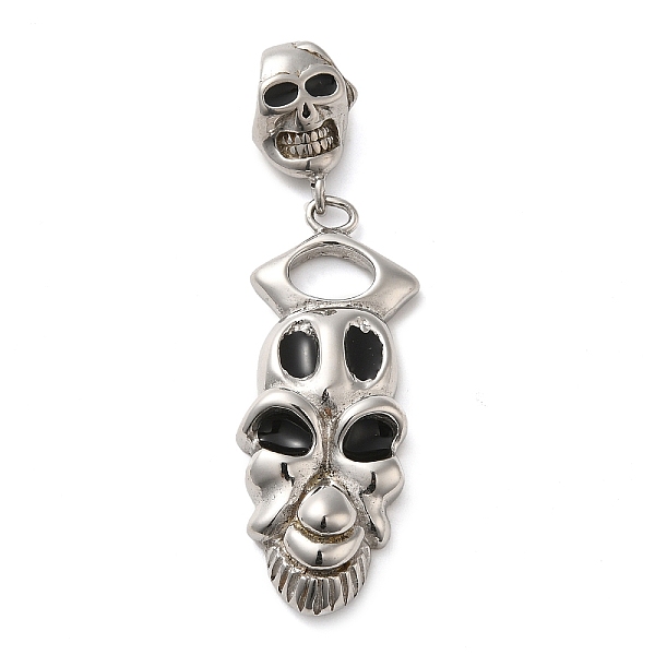 PandaHall Halloween 304 Stainless Steel Enamel Pendants, Skull Charm, Stainless Steel Color, 59mm Stainless Steel+Enamel Skull Black
PandaHall Halloween 304 Stainless Steel Enamel Pendants, Skull Charm, Stainless Steel Color, 59mm Stainless Steel+Enamel Skull Black