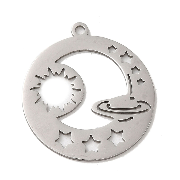 PandaHall 201 Stainless Steel Pendants, Flat Round with Saturn, Stainless Steel Color, 28x25x1mm, Hole: 1.8mm 201 Stainless Steel Flat Round
PandaHall 201 Stainless Steel Pendants, Flat Round with Saturn, Stainless Steel Color, 28x25x1mm, Hole: 1.8mm 201 Stainless Steel Flat Round