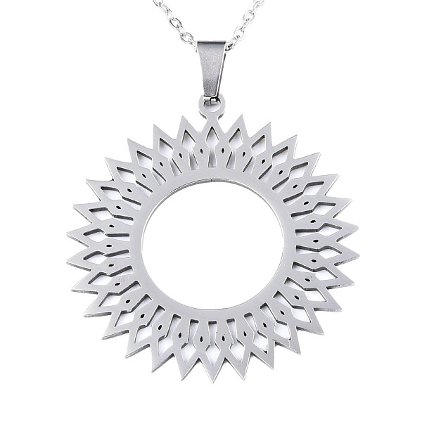 PandaHall 201 Stainless Steel Pendant Necklaces, with Cable Chains and Lobster Claw Clasps, Sun, Stainless Steel Color, 17.71 inch(45cm)...
PandaHall 201 Stainless Steel Pendant Necklaces, with Cable Chains and Lobster Claw Clasps, Sun, Stainless Steel Color, 17.71 inch(45cm)...