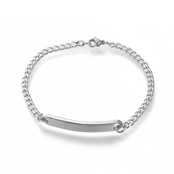 PandaHall 304 Stainless Steel ID Bracelets, with Curb Chains and Lobster Claw Clasps, Stainless Steel Color, 20cm(7-7/8 inch) 304 Stainless...
PandaHall 304 Stainless Steel ID Bracelets, with Curb Chains and Lobster Claw Clasps, Stainless Steel Color, 20cm(7-7/8 inch) 304 Stainless...
