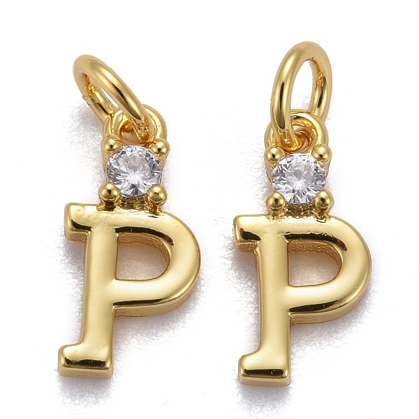PandaHall Brass Micro Pave Clear Cubic Zirconia Pendants, with Jump Rings, Real 18K Gold Plated, Long-Lasting Plated, Letter, Letter.P...
PandaHall Brass Micro Pave Clear Cubic Zirconia Pendants, with Jump Rings, Real 18K Gold Plated, Long-Lasting Plated, Letter, Letter.P...