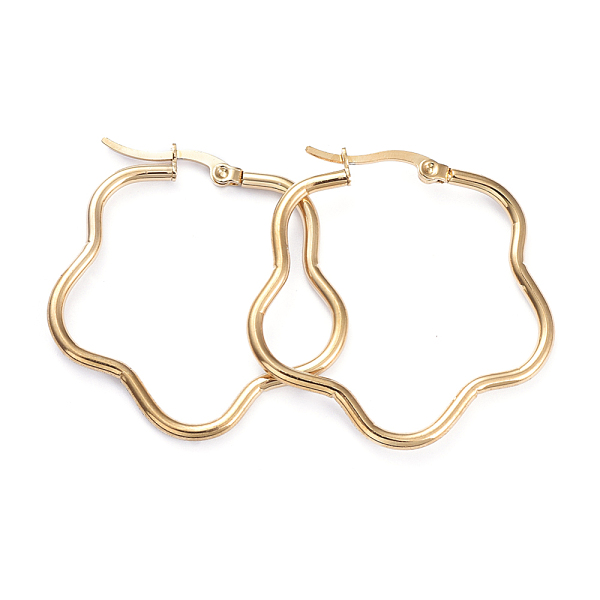 PandaHall 201 Stainless Steel Hoop Earrings, with 304 Stainless Steel Pins, Flower, Golden, 12 Gauge, 37.5x34x2mm, Pin: 1x0.7mm 304...
PandaHall 201 Stainless Steel Hoop Earrings, with 304 Stainless Steel Pins, Flower, Golden, 12 Gauge, 37.5x34x2mm, Pin: 1x0.7mm 304...