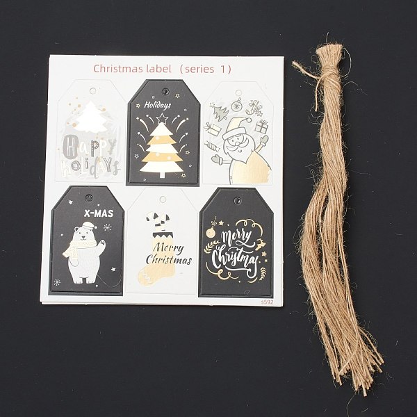 PandaHall Christmas Theme Paper Tapes, with Hemp Ropes, for Christmas Tree Decorations, Hexagon, Christmas Themed Pattern, Hexagon with... 
PandaHall Christmas Theme Paper Tapes, with Hemp Ropes, for Christmas Tree Decorations, Hexagon, Christmas Themed Pattern, Hexagon with...