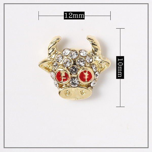 PandaHall Alloy Enamel Cabochons, Nail Art Decoration Accessories, with Crystal Glass Rhinestones, Light Gold, Cow, Red, 10.5x11.5x4mm Alloy...
PandaHall Alloy Enamel Cabochons, Nail Art Decoration Accessories, with Crystal Glass Rhinestones, Light Gold, Cow, Red, 10.5x11.5x4mm Alloy...