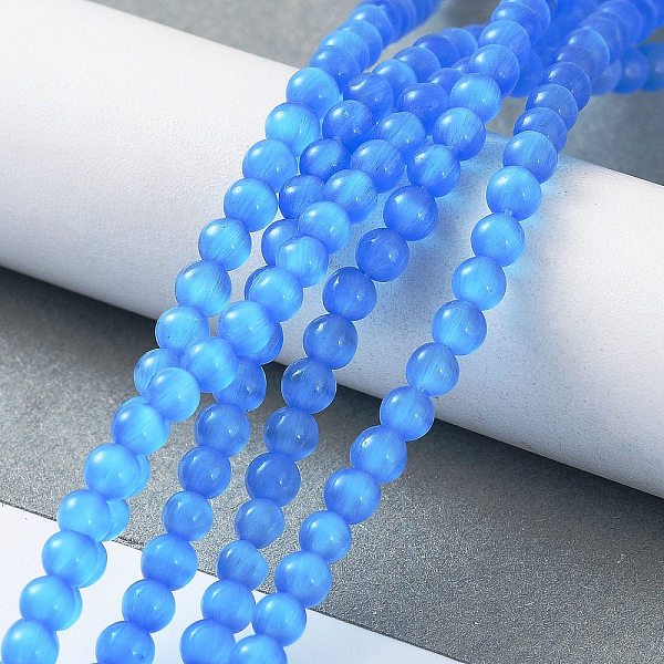 PandaHall Cat Eye Beads Strands, Round, Dodger Blue, 4mm, Hole: 0.7mm, about 100~105pcs/strand, 14.37~14.69 inch(36.5~37.3cm) Glass Round
PandaHall Cat Eye Beads Strands, Round, Dodger Blue, 4mm, Hole: 0.7mm, about 100~105pcs/strand, 14.37~14.69 inch(36.5~37.3cm) Glass Round