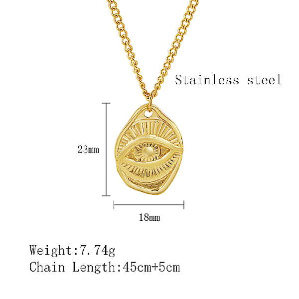 PandaHall 304 Stainless Steel Pendant Necklaces, Eye, Real 18K Gold Plated, 17.72 inch(45cm) 304 Stainless Steel Eye
PandaHall 304 Stainless Steel Pendant Necklaces, Eye, Real 18K Gold Plated, 17.72 inch(45cm) 304 Stainless Steel Eye