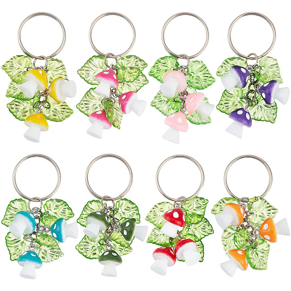 PandaHall Resin Mushroom Keychain, with Acrylic Leaf and Iron Keychain Ring, Mixed Color, 6.8cm, 8pcs/set Resin Mushroom Multicolor
PandaHall Resin Mushroom Keychain, with Acrylic Leaf and Iron Keychain Ring, Mixed Color, 6.8cm, 8pcs/set Resin Mushroom Multicolor
