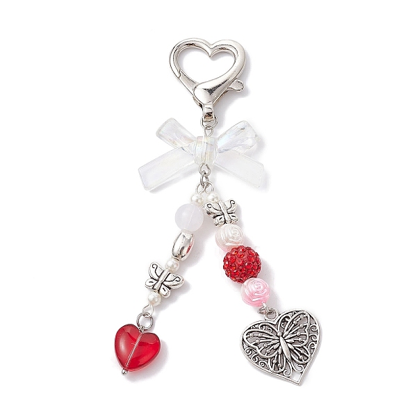 PandaHall Heart Butterfly Bowknot Acrylic Pendant Decorations, with Heart Shape Alloy Lobster Claw Clasps, Red, 108.5mm Acrylic Heart Red
PandaHall Heart Butterfly Bowknot Acrylic Pendant Decorations, with Heart Shape Alloy Lobster Claw Clasps, Red, 108.5mm Acrylic Heart Red